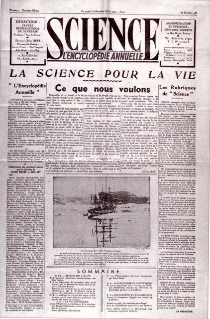 Premier volume du journal science 15 oct.1936